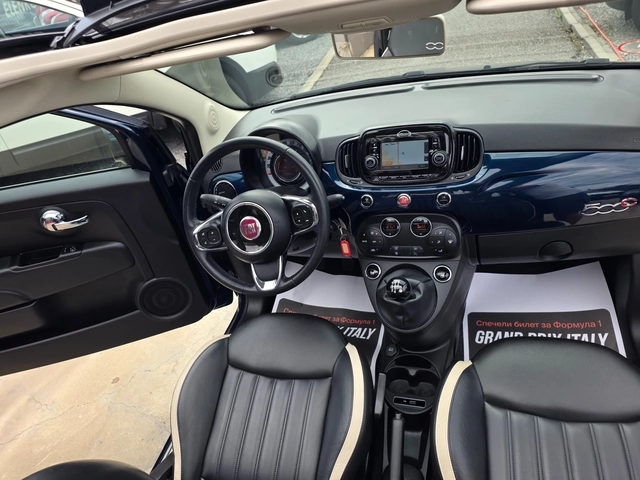 Fiat 500 CABRIO 70882km 2019г 1.2I-69к.с- EURO 6-ДАНИЯ - автомобили, коли, обяви за нови и употребявани 10