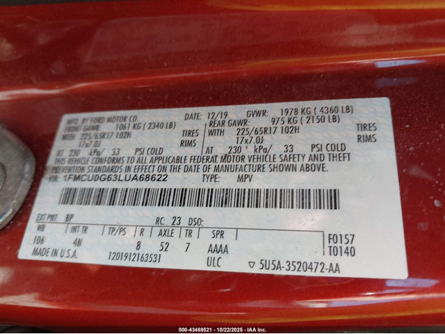 Ford Escape 1.5L I-3 DI, DOHC, VVT, TURBO, 181HP Front Wheel Drive - автомобили, коли, обяви за нови и употребявани 8