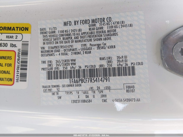 Ford Mustang 5.0L V-8 DI, DOHC, VVT, 480HP Rear Wheel Drive - автомобили, коли, обяви за нови и употребявани 8