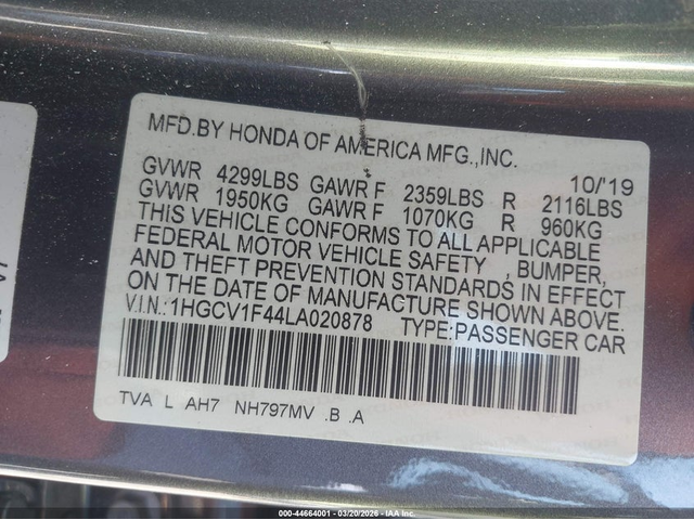 Honda Accord 1.5L I-4 DI, DOHC, VVT, TURBO, 192HP Front Wheel Drive - автомобили, коли, обяви за нови и употребявани 8