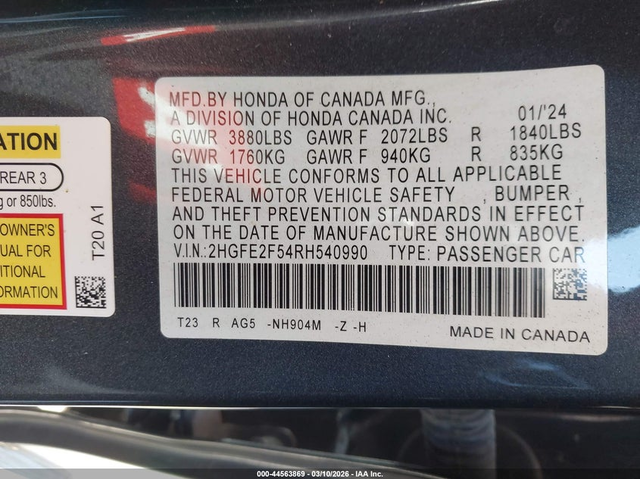 Honda Civic 2.0L I-4 DI, DOHC, VVT, 158HP Front Wheel Drive - автомобили, коли, обяви за нови и употребявани 8