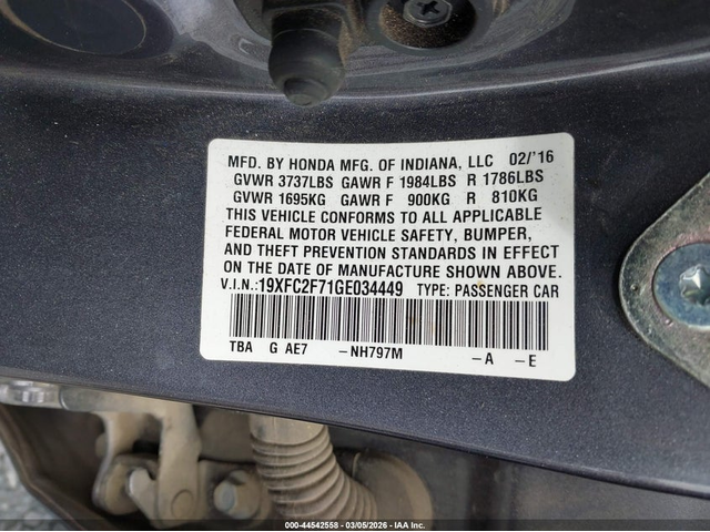 Honda Civic 2.0L I-4 DOHC, VVT, 158HP Front Wheel Drive - автомобили, коли, обяви за нови и употребявани 8