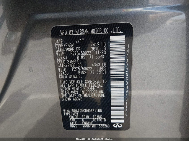 Infiniti QX80 5.6L V-8 DI, DOHC, VVT, 400HP 4X4 Drive - автомобили, коли, обяви за нови и употребявани 8