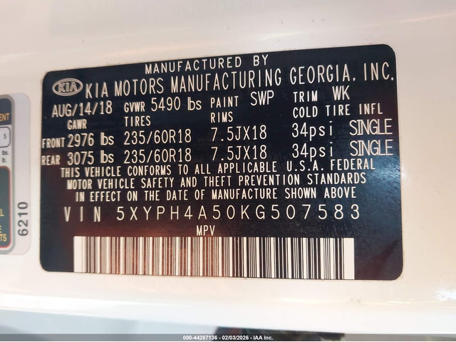 Kia Sorento 3.3L V-6 DI, DOHC, VVT, 290HP Front Wheel Drive - автомобили, коли, обяви за нови и употребявани 8