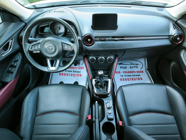 Mazda CX-3 1, 5-105k.4X4, 84700км! XENON, KOЖА, НАВИ, LED. - автомобили, коли, обяви за нови и употребявани 9