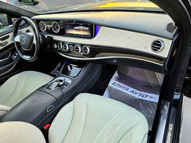 Mercedes-Benz S 63 AMG LONG 4 MATIC 3XTV ПАНОРАМА БЯЛА КОЖА ЛИЗИНГ 100% - автомобили, коли, обяви за нови и употребявани 14