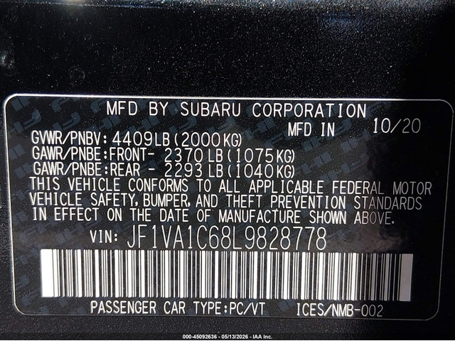 Subaru WRX 2.0L H-4 DI, DOHC, VVT, TURBO, 268HP All Wheel Drive - автомобили, коли, обяви за нови и употребявани 8