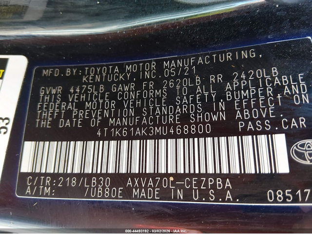 Toyota Camry 2.5L I-4 DI, DOHC, VVT, 206HP Front Wheel Drive - автомобили, коли, обяви за нови и употребявани 8