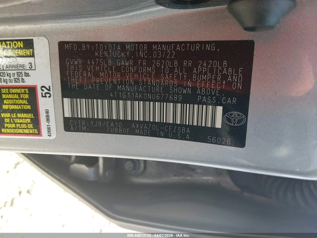 Toyota Camry 2022 TOYOTA CAMRY SE - автомобили, коли, обяви за нови и употребявани 8