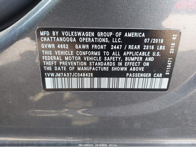 VW Passat 3.6L V-6 DI, DOHC, VVT, 280HP Front Wheel Drive - автомобили, коли, обяви за нови и употребявани 8