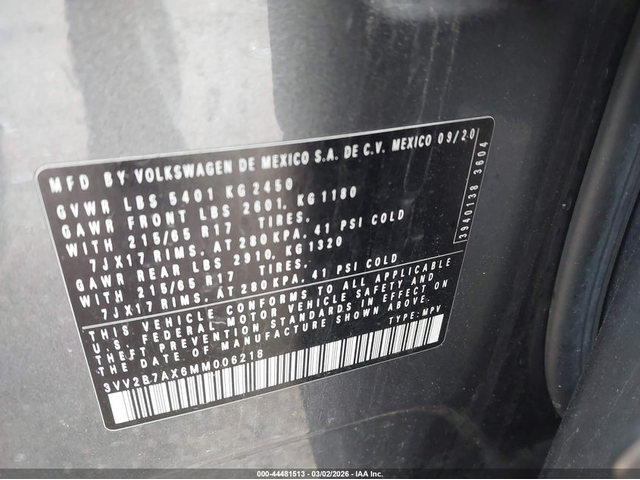 VW TIGUAN 2.0L I-4 DI, DOHC, VVT, TURBO, 184HP All Wheel Drive - автомобили, коли, обяви за нови и употребявани 8